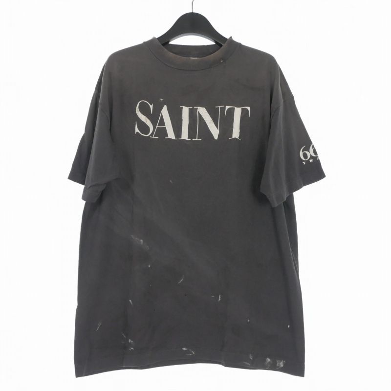 セントマイケル SAINTMICHAEL 26SS SAINT 666 SS T-SHIRT Tシャツ カットソー 半袖 L ブラック 黒 SM-MK8-0000-006