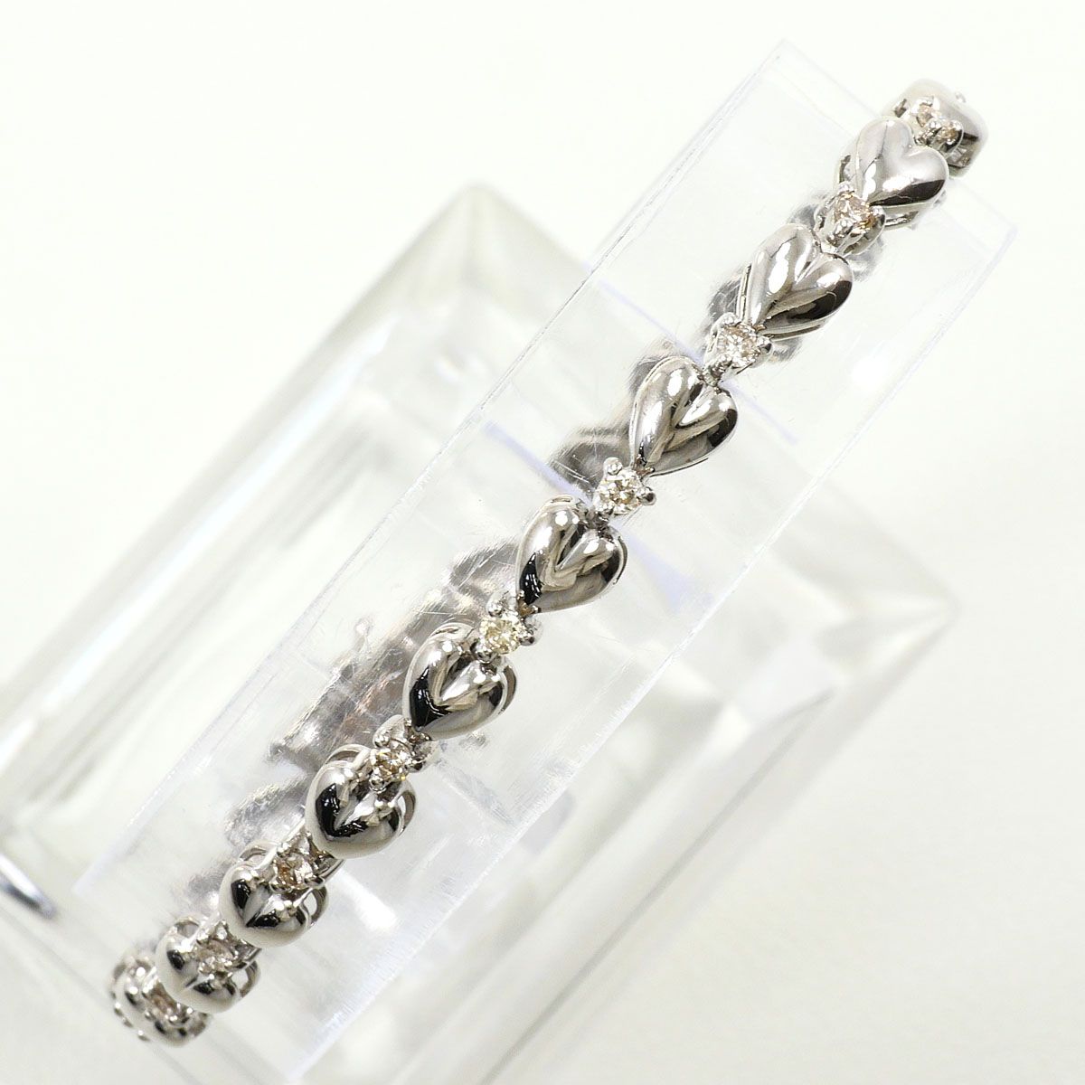 K18WG ブレスレット ダイヤモンド 0.75 ct 鑑別書 総重量約10.2g 約16.5cm