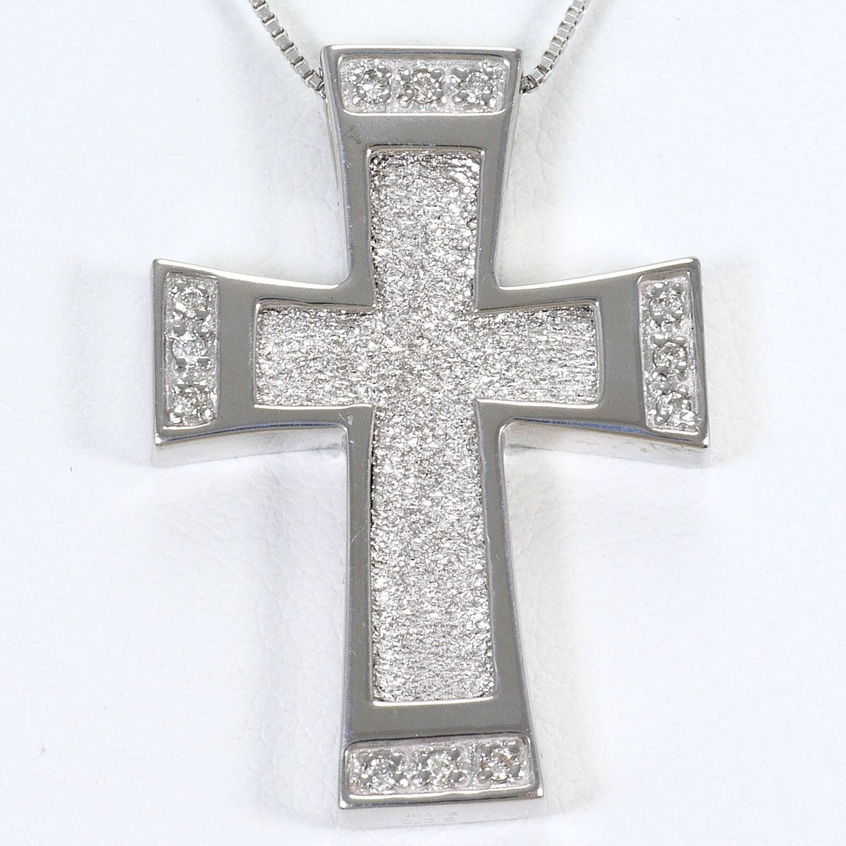 K18WG ネックレス ダイヤモンド 0.08 ct 鑑別書 総重量約6.7g 約50cm 124,000円