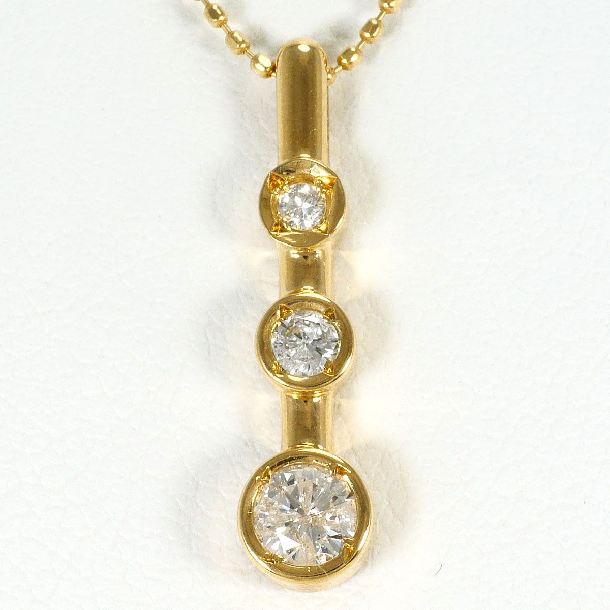 K18YG ネックレス ダイヤモンド 0.30ct 総重量約2.6g 約44cm