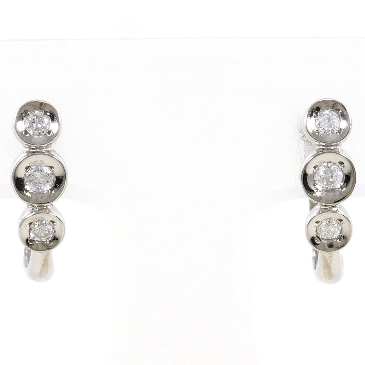 PT850/プラチナ ピアス ダイヤモンド 0.10ct 総重量約2.3g