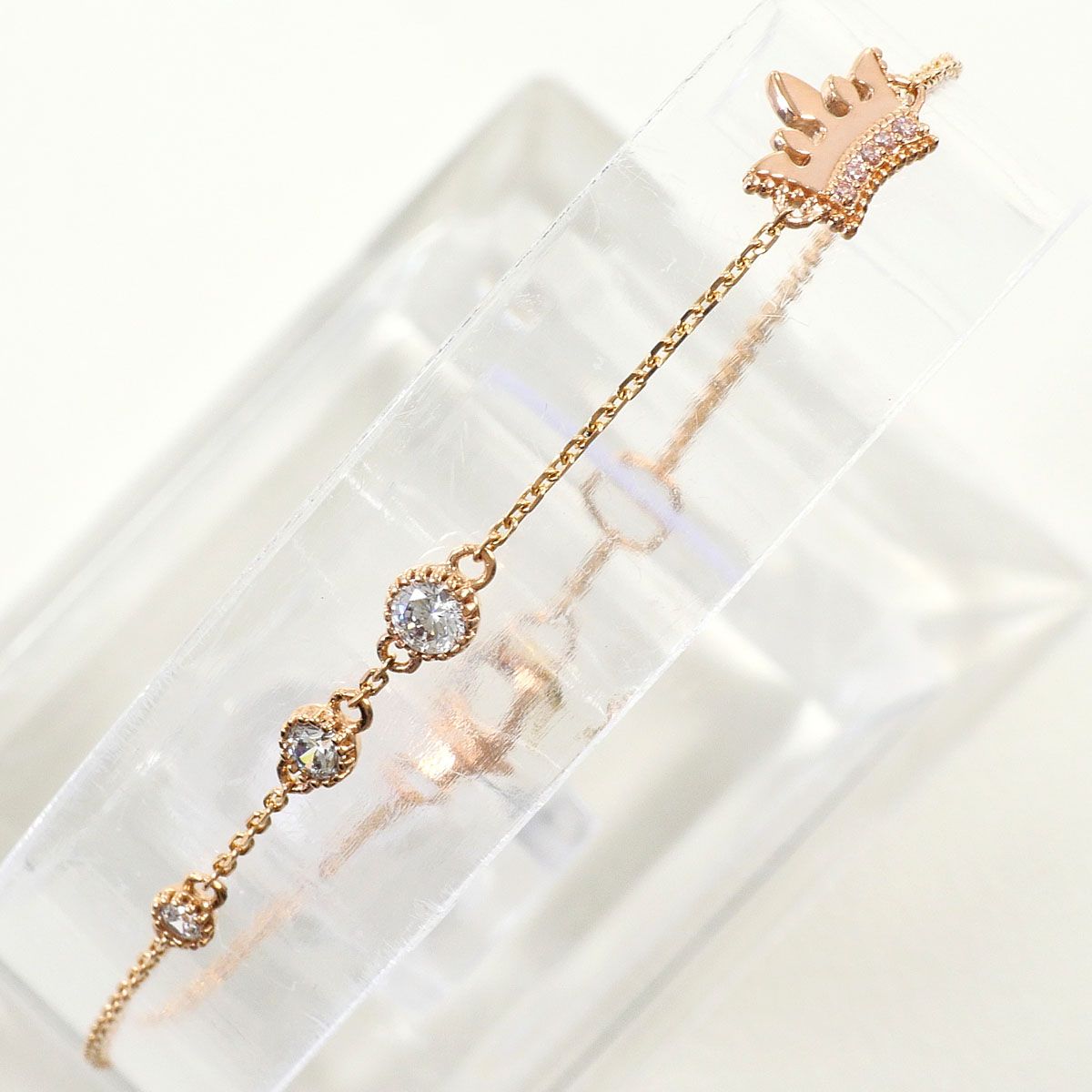 K14YGPG ブレスレット ジルコニア ピンクジルコニア 総重量約1.5g 約17.5cm