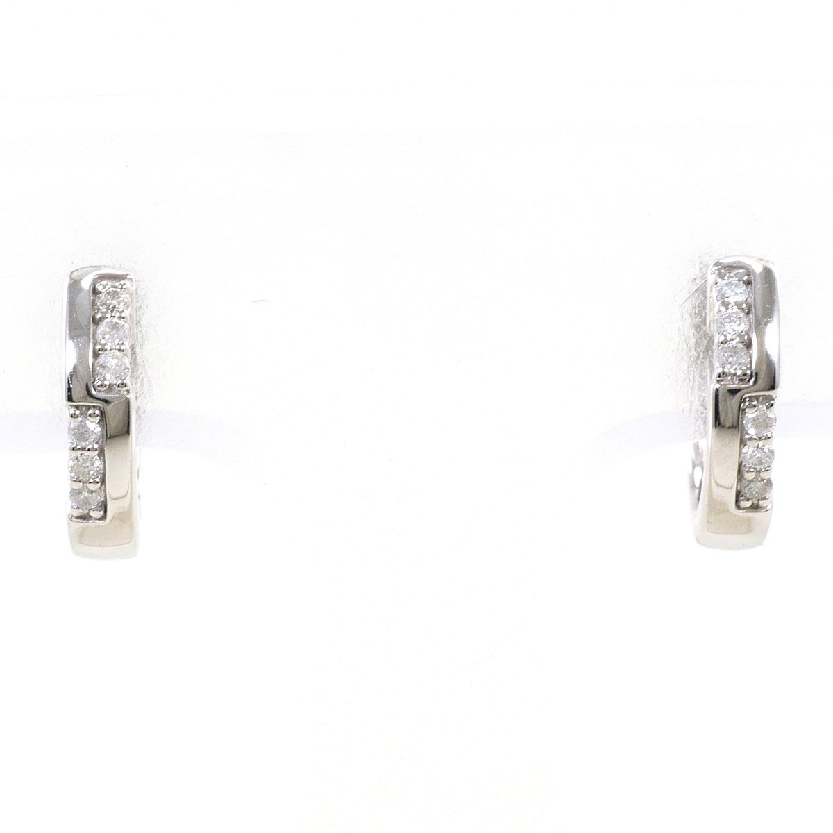 K10WG ピアス ダイヤモンド 総重量約1.5g
