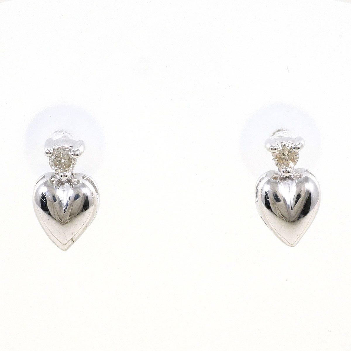 K14WG ピアス ダイヤモンド 総重量約0.9g