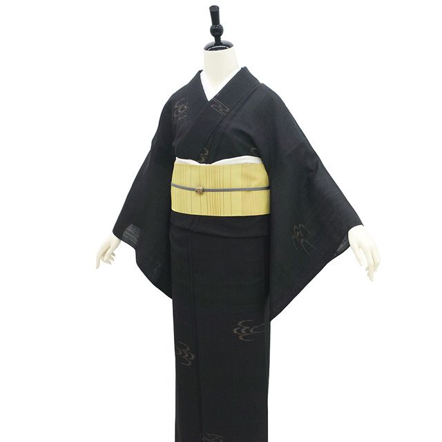 中古】 夏物 本場久米島紬 単衣 着物 夏久米島 リサイクル 正絹 手織り