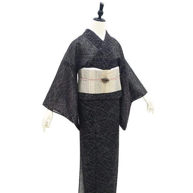 新古品】 夏物 夏大島 着物 単衣 未使用 越後夏大島 正絹 紗紬 十日町