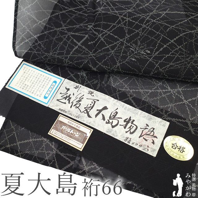 新古品】 夏物 夏大島 着物 単衣 未使用 越後夏大島 正絹 紗紬 十日町