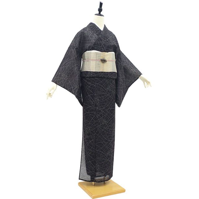 新古品】 夏物 夏大島 着物 単衣 未使用 越後夏大島 正絹 紗紬 十日町
