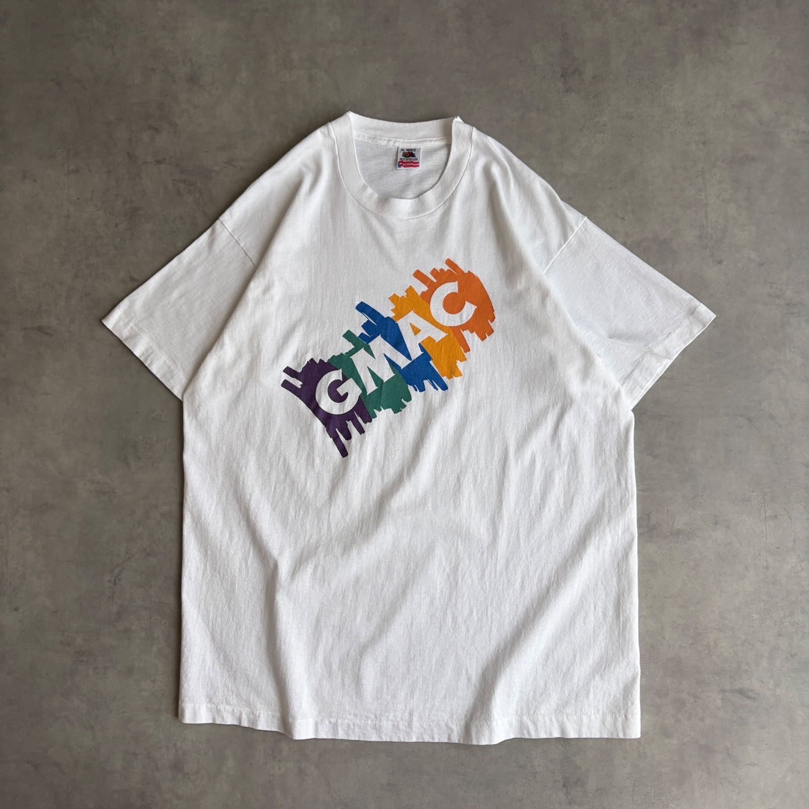 90s USA製 GMAC 企業ロゴ Tシャツ Fruit of the Loom XL General Motors 金融会社 プロモーション 白 シングルステッチ
