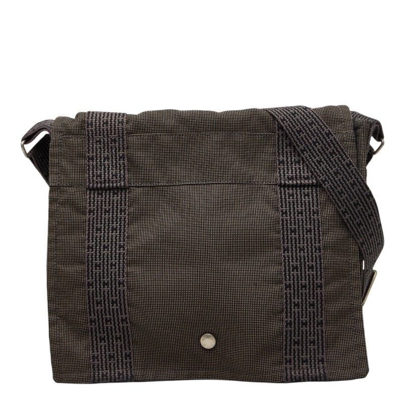 エルメス エールライン バサスPM 斜め掛け ショルダーバッグ グレー キャンバス レディース HERMES【1-0270484】