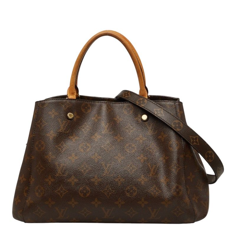 ルイ ヴィトン モノグラム モンテーニュMM ハンドバッグ ショルダーバッグ 2WAY M41056 ブラウン PVC レザー レディース LOUIS VUITTON【1-0273993】
