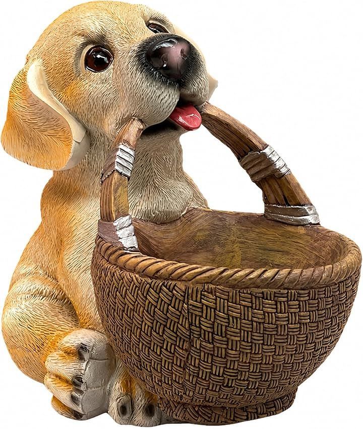 Queen-b Dog Storage Basket Mini Accessory Case, Cute Desk, Key Holder, Entrance Living Room, Stylish Interior, Watch Accessory Box Holder (Labrador)