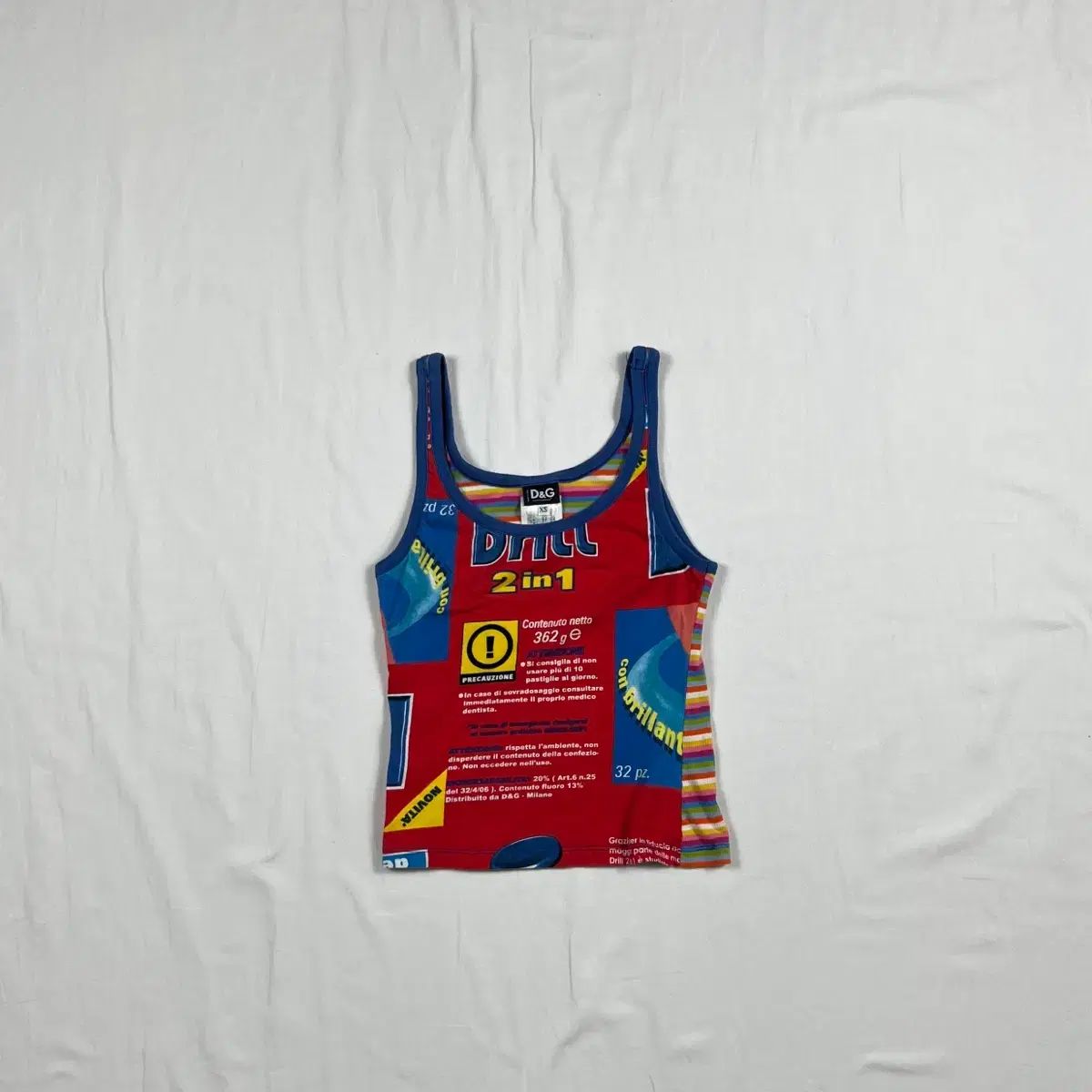 2002年 ドルチェ＆ガッバーナ dng drill 2 in 1 タンクトップ ノースリーブTシャツ