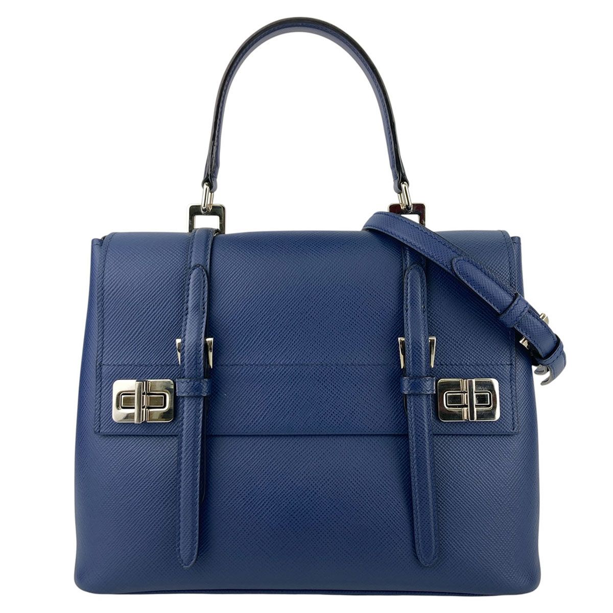 PRADA プラダ サフィアーノ 2WAYハンドバッグ ショルダーバッグ ハンドバッグ BN2821 レディース レザー ブルー 中古