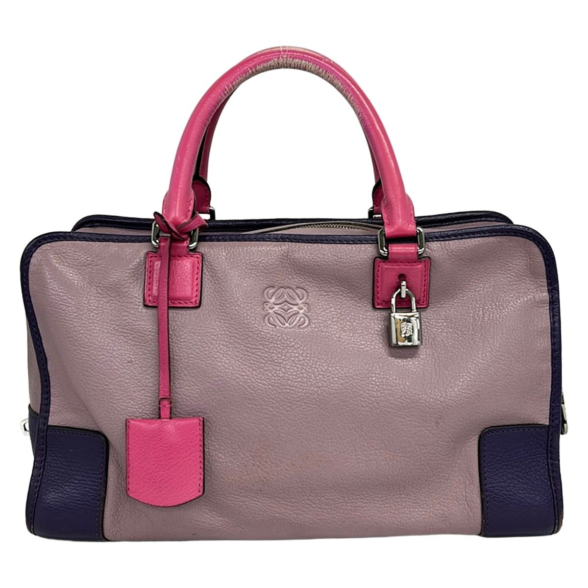 LOEWE(ロエベ) ハンドバッグ アマソナ36 352.35AA22 パープルグレー×パープル×ピンク レザー