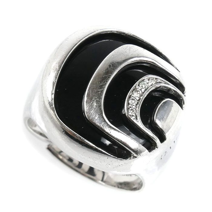 Damiani ダミアーニ シルバー925 オニキス ダミアニッシマ リング・指輪 ダイヤモンド オニキス 16号 12.6g メンズ 中古