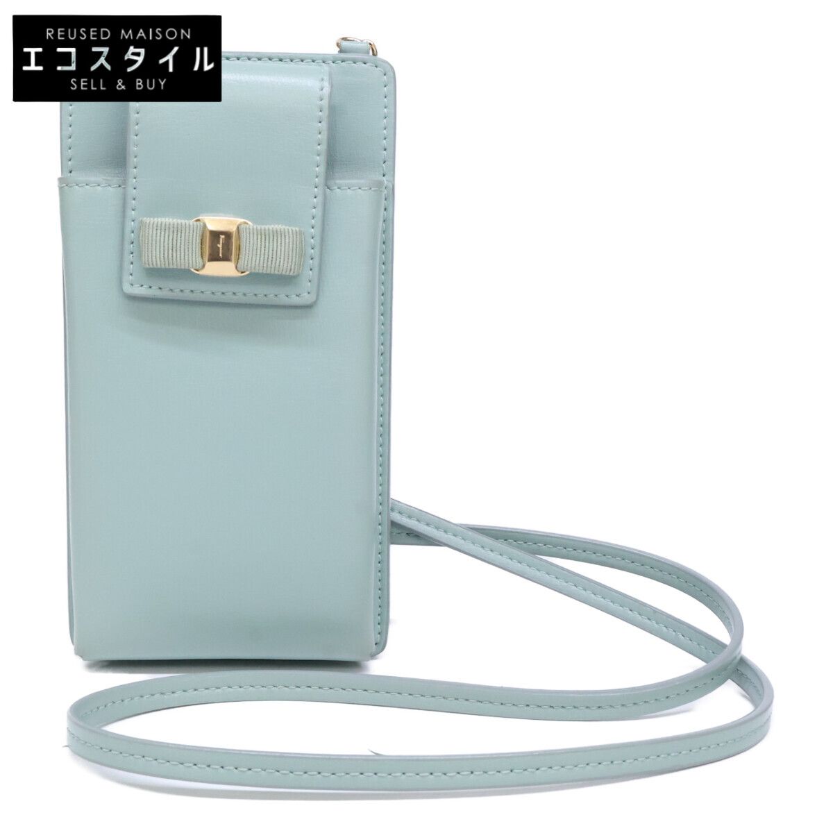 Salvatore Ferragamo　サルヴァトーレフェラガモ　JP-22-0381 ヴァラリボン チェーンストラップ スマホケース