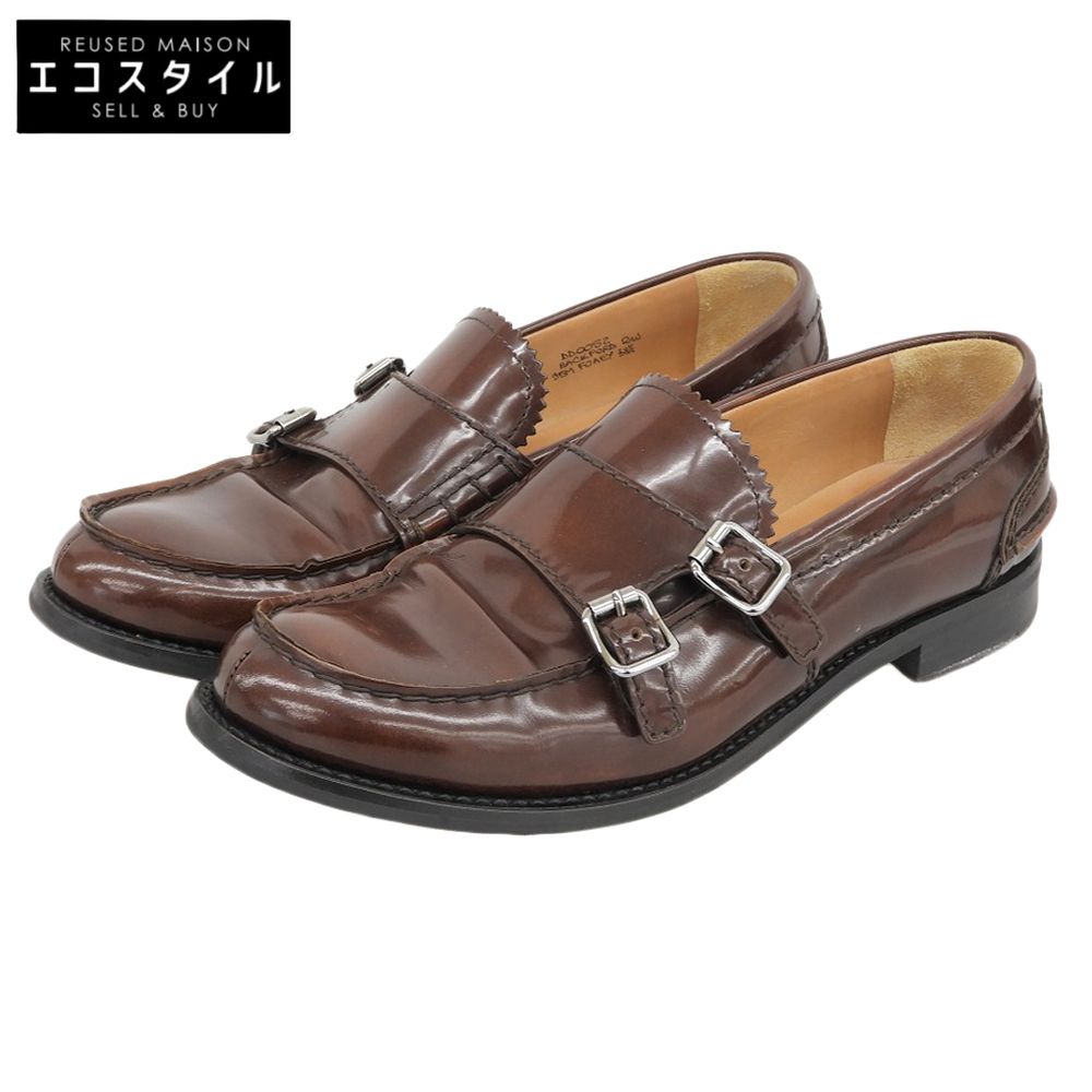 Church's　チャーチ　レザー BACKFORD ダブルモンクストラップ ローファー シューズ レディース ブラウン 38 1/2　38 1/2