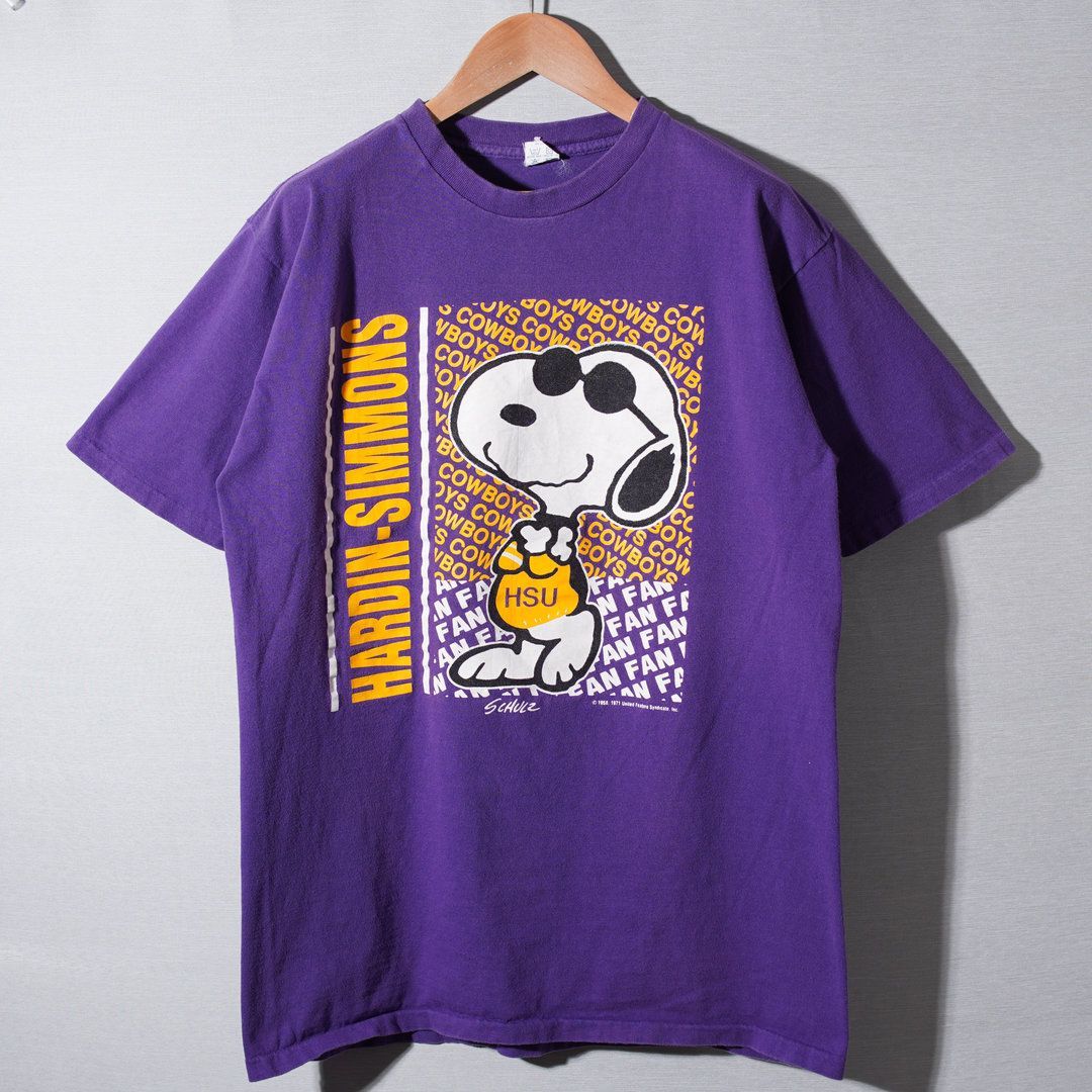 ビンテージ　70s 80s ARTEX USA製　スヌーピー ミネソタ Tシャツ 70s USA製 スヌーピー Snoopy Tシャツ L パープル ヴィンテージ