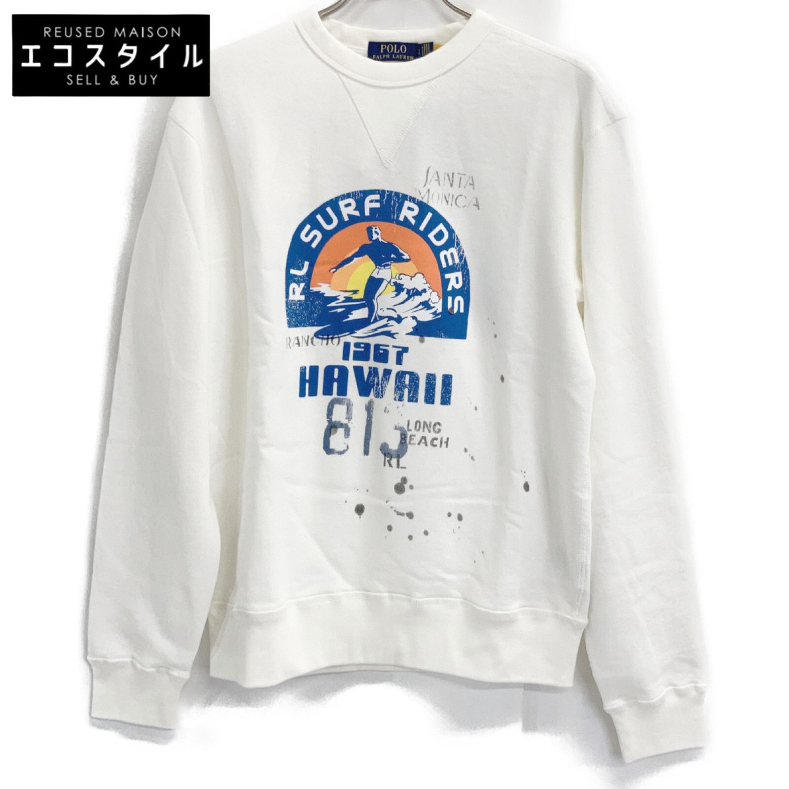 POLO RALPH LAUREN　ポロ ラルフローレン　ホワイト HAWAII クルーネック スウェット　S