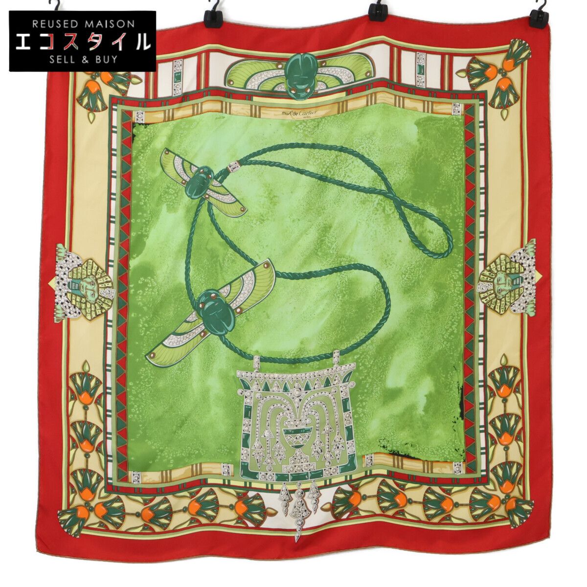 Cartier　カルティエ　スカラベ柄 スフィンクス シルク