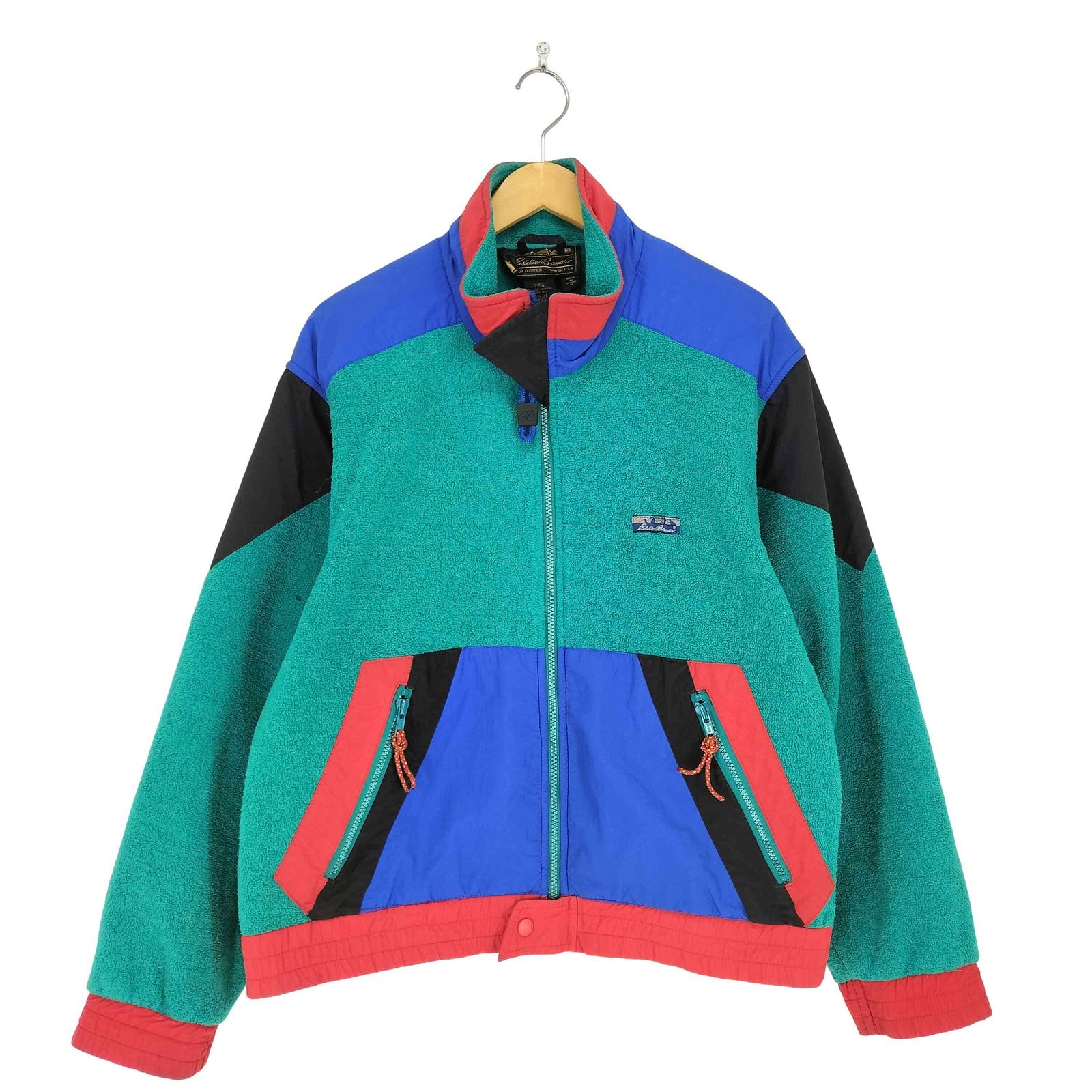 エディーバウアー Eddie Bauer 80-90s 黒タグ ナイロン切替フリース 