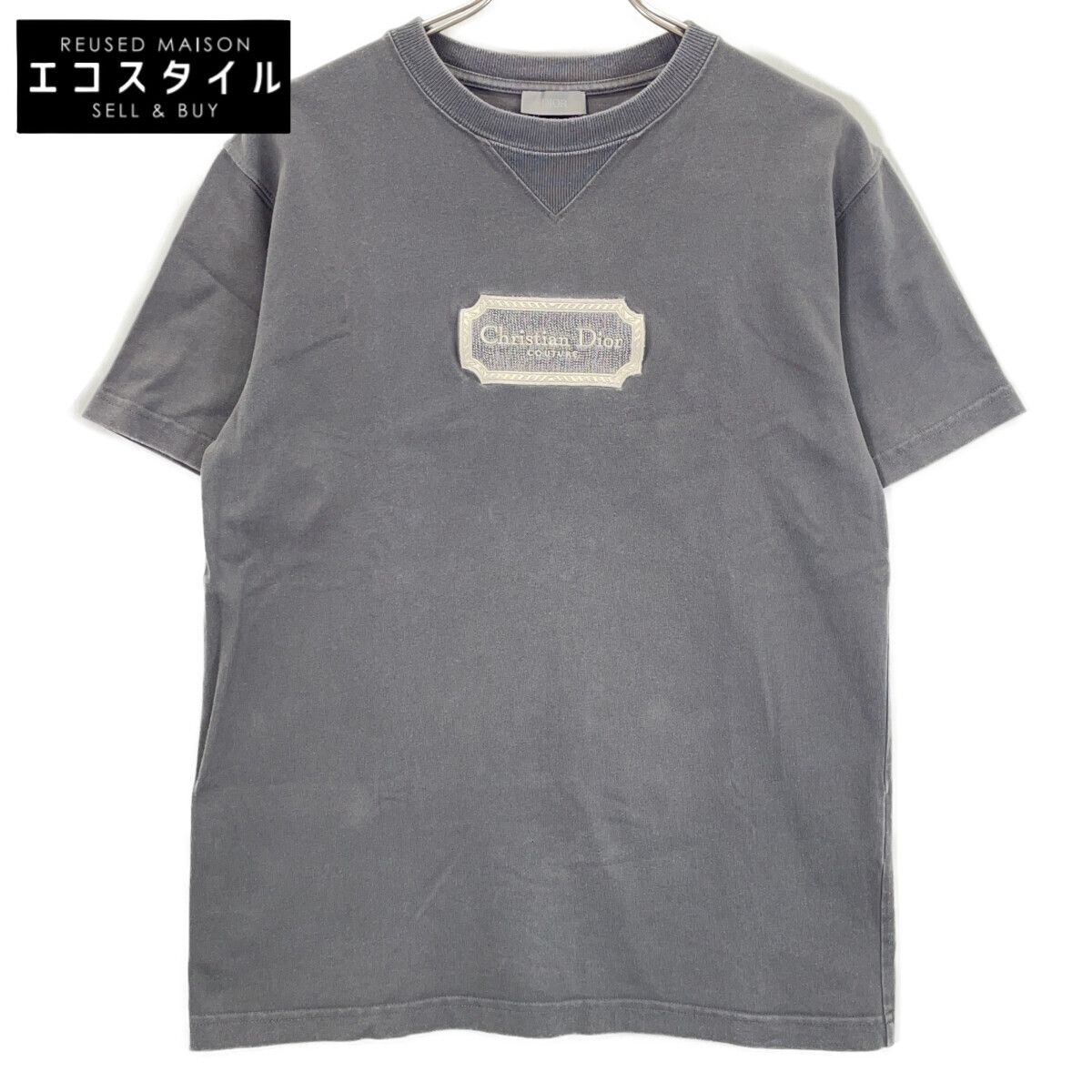 Dior HOMME　ディオールオム　グレー エンブロイダリー ロゴ Tシャツ