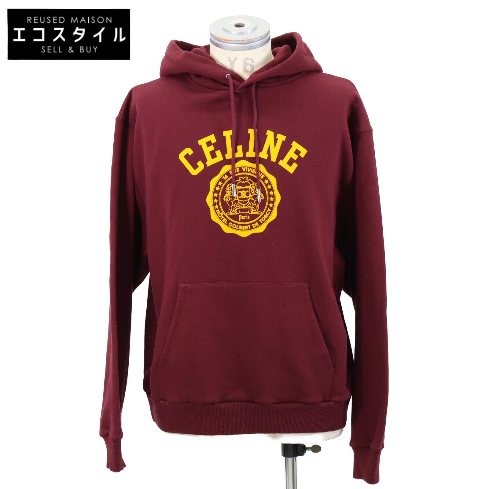 CELINE　セリーヌ　【美品/国内正規/25SS】RY07V670Q.FYU4 BLASON ロゴプリント プルオーバー パーカー/　L