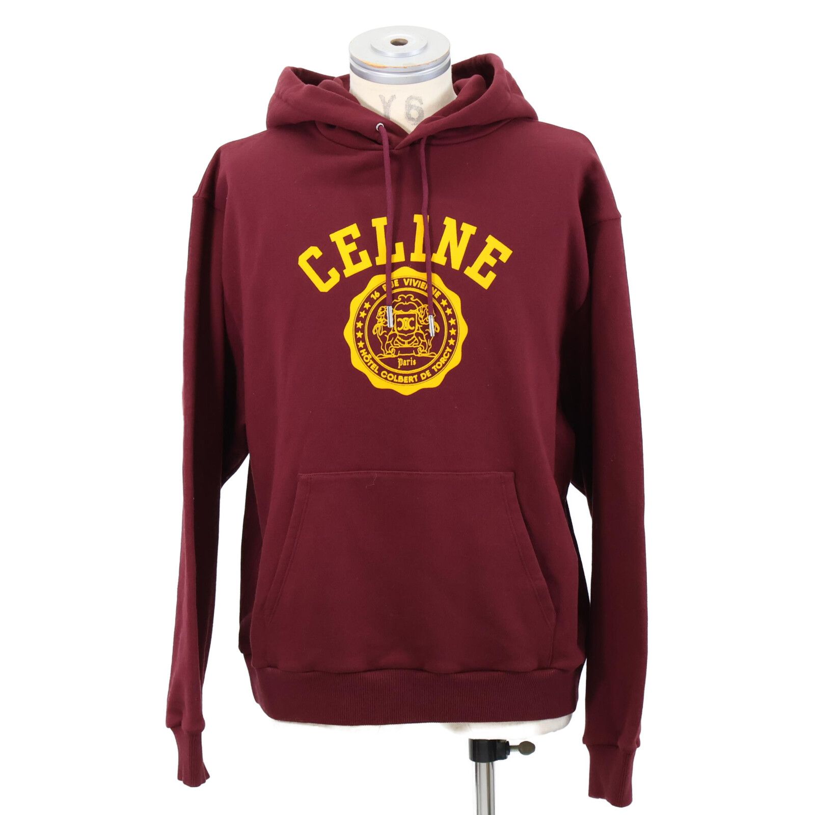 CELINE セリーヌ 【美品/国内正規/25SS】RY07V670Q.FYU4 BLASON ロゴプリント プルオーバー パーカー/ L CELINE セリーヌ 【美品/国内正規/25SS】RY07V670Q.FYU4 BLASON ロゴ