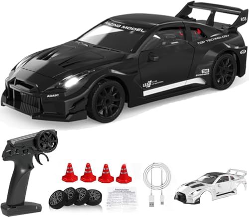 1:43 スケール ミニ rc ドリフト車ジャイロ完全比例 RTR 2.4 Ghz リモート コントロール rgb ホワイトカラーの車体カバーを装備(8504-ブラック)″mn 44e49583