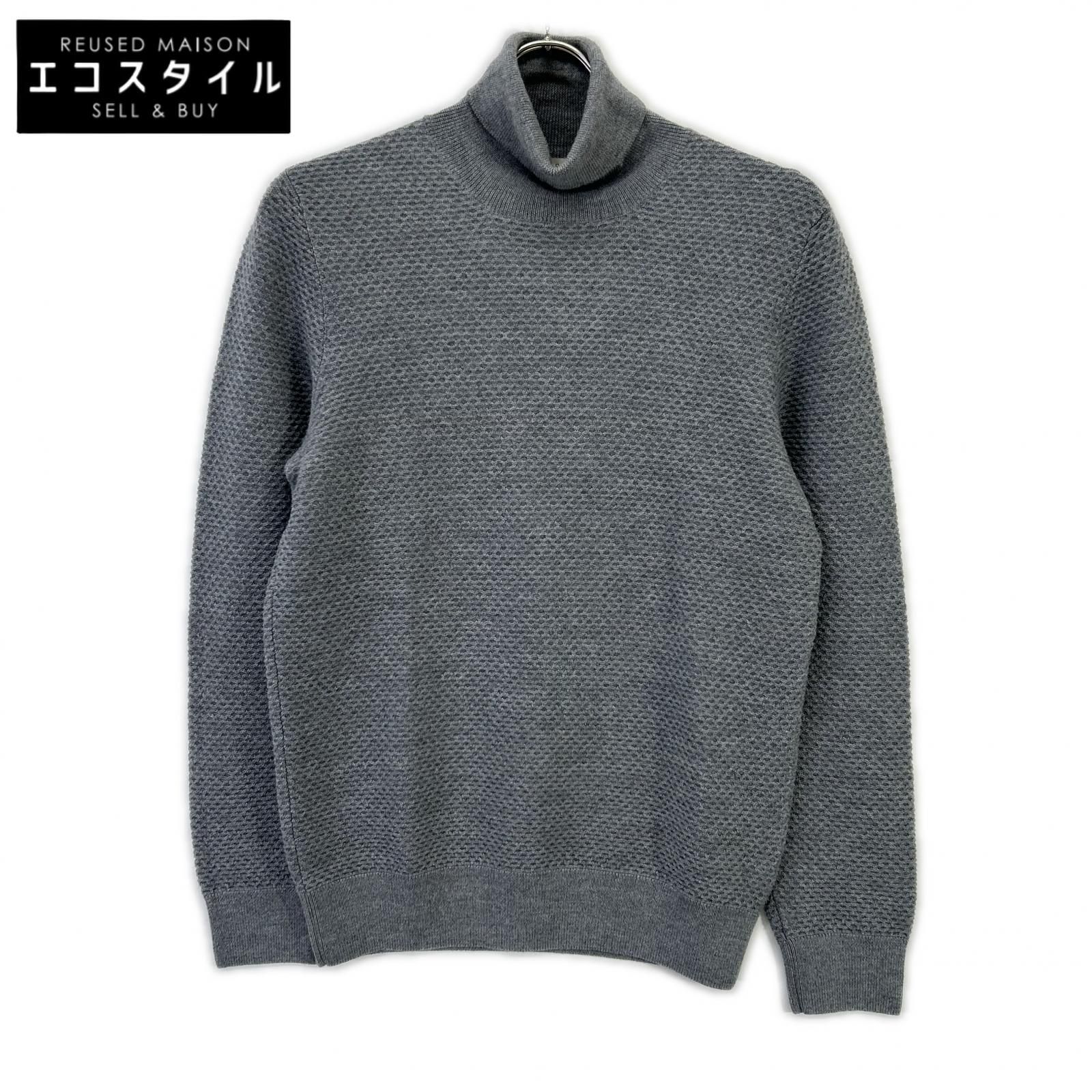 GRAN SASSO✨ケーブルニット 48 グレー タートルネック メランジ GRAN 