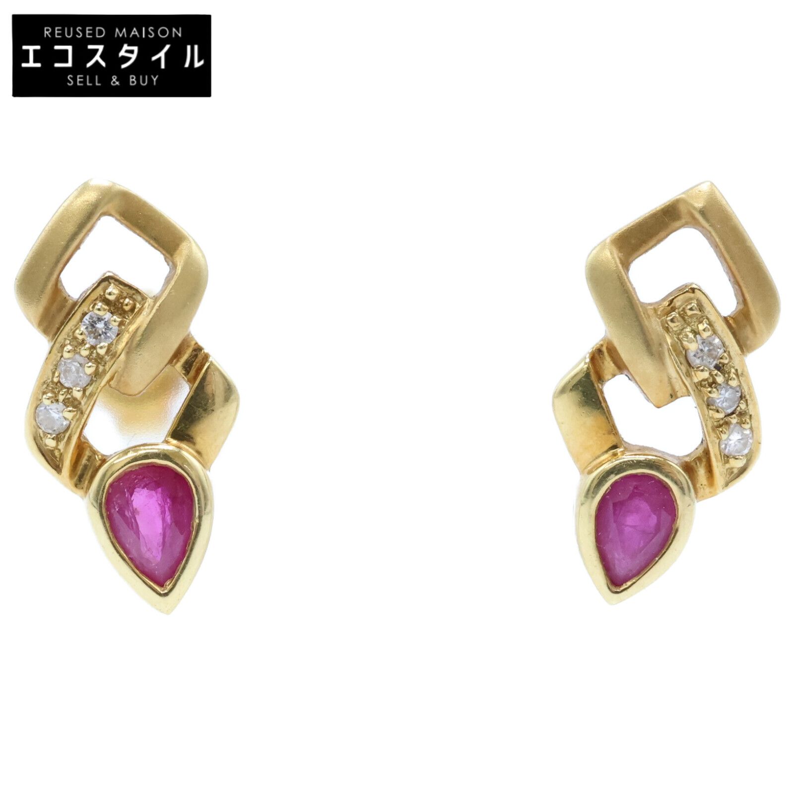 JEWELRY MAKI　ジュエリーマキ　K18 R0.27 D0.04 ルビー＆ダイヤモンド 両耳