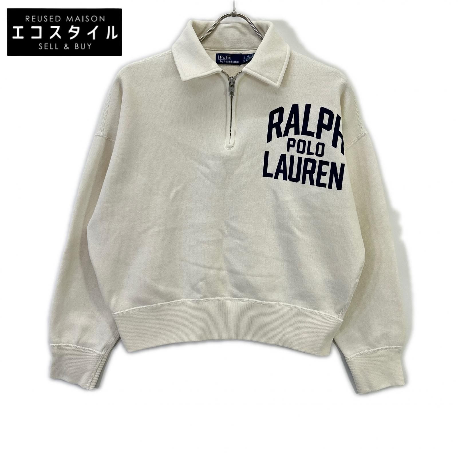 POLO RALPH LAUREN　ポロ ラルフローレン　ホワイト ロゴ フリース クオータージップ　SP