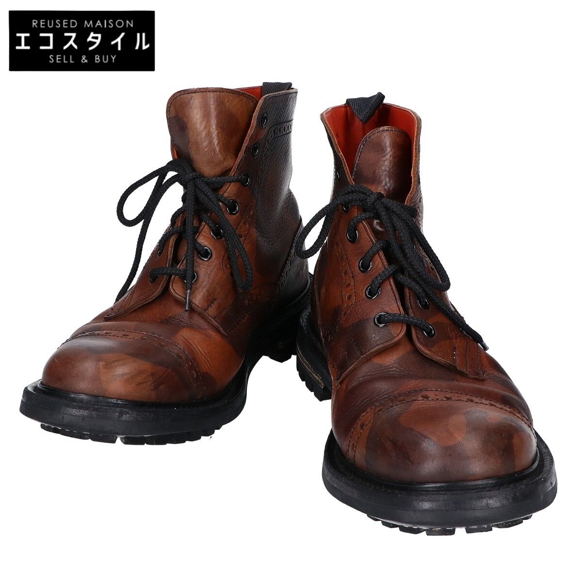 Tricker's　トリッカーズ　×JUNYA WATANEBE MAN ブラウン カモフラ M7527 カントリーブーツ　10.5