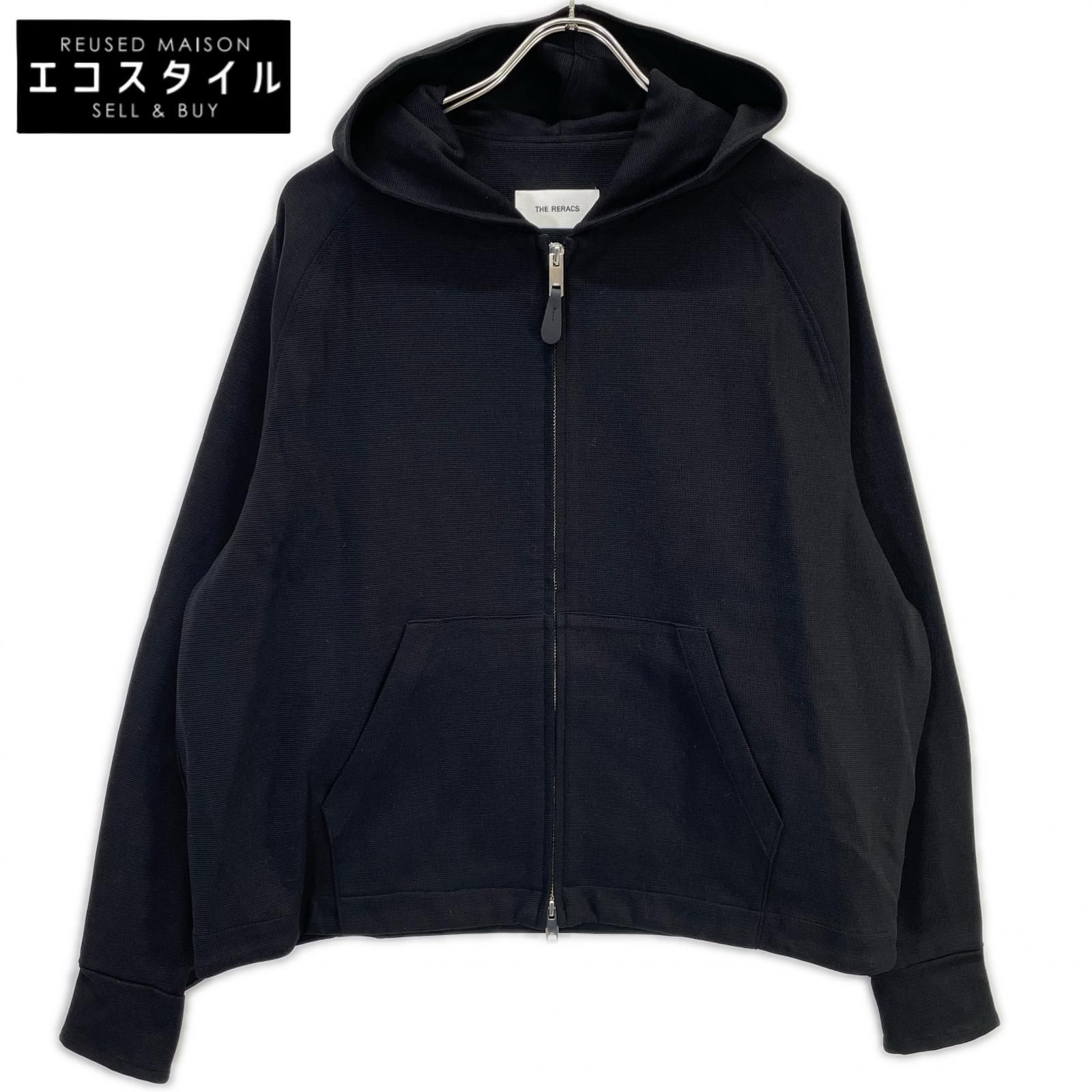 THE RERACS　ザ・リラクス　24SS ブラック ジップアップフーデッドジャケット　36