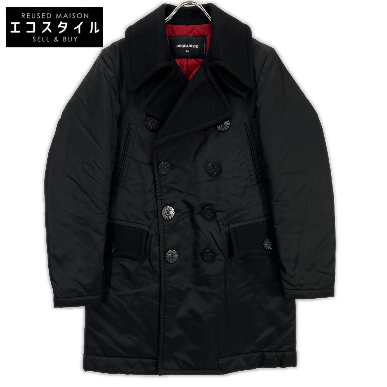 DSQUARED2　ディースクエアード　71AA028135411 ブラック ナイロン トレンチコート　44