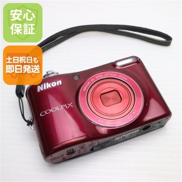 超美品 COOLPIX L32 レッド 即日発送 コンデジ Nikon 本体 土日祝発送OK 00000