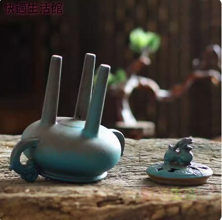窯変 めでたい雲 高脚炉 香炉 茶道具 装飾品 工芸品美術品 置物 GY529 