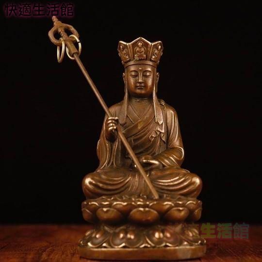 仏教美術 中国 仏像 地蔵王 小仏像 銅製 銅器 GY529