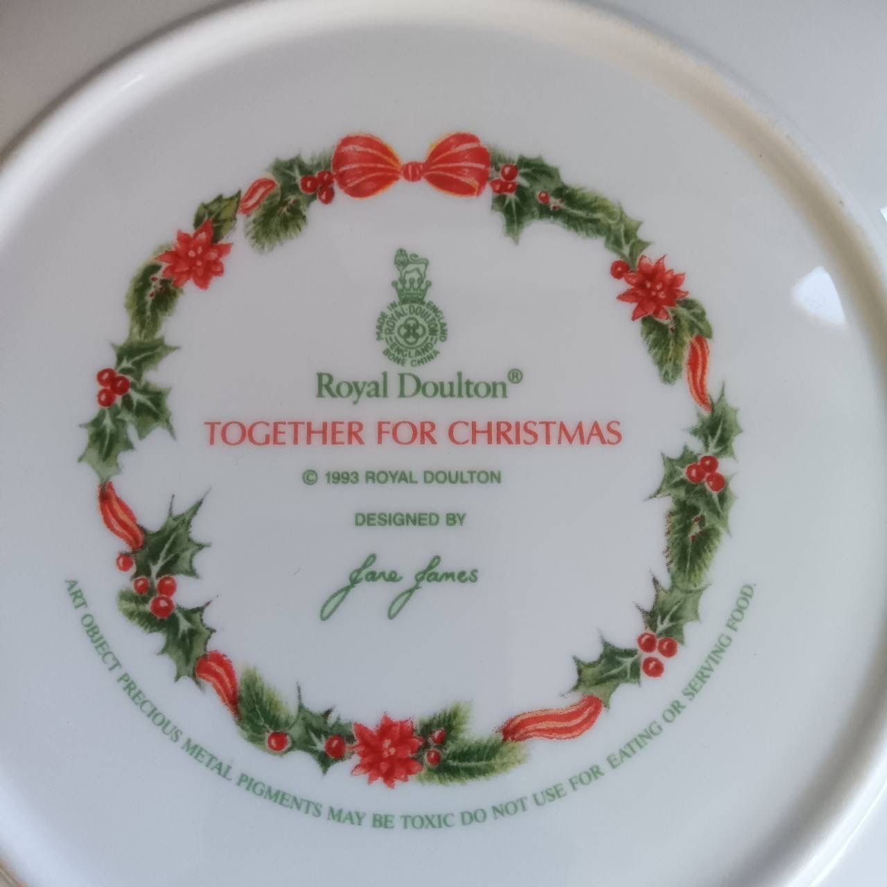 ロイヤルドルトン Royal Doulton 1993年クリスマスプレート テディベア