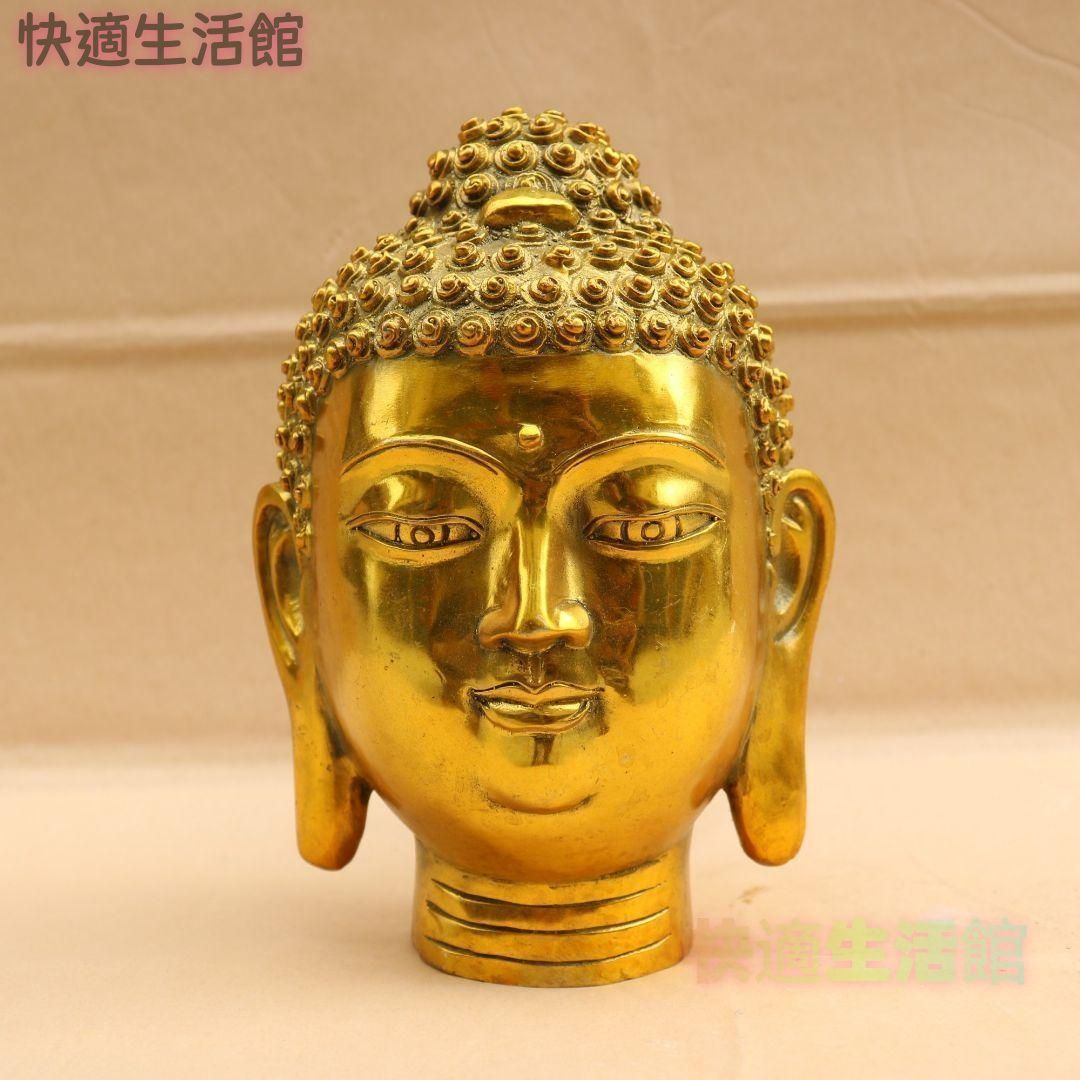 仏光が如来仏頭 工芸品 美術品 置物 GY529