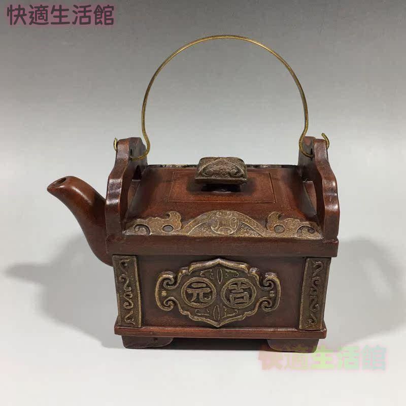 宜興紫砂壷 大明底槽青 百宝箱壺 茶道具 装飾品 現代工芸品美術品 置物 GY529