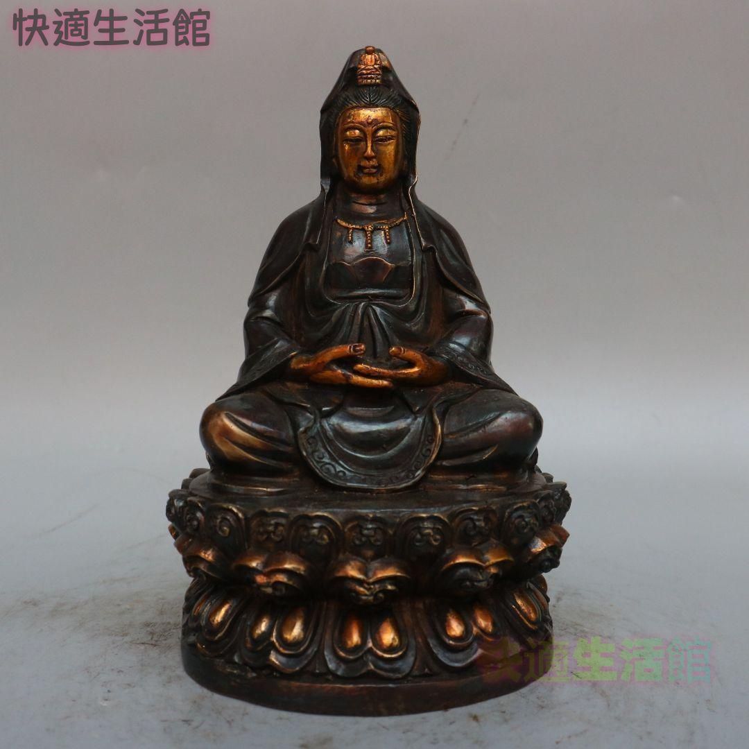 仏教美術 観音蓮華坐像 仏像 置物 GY529