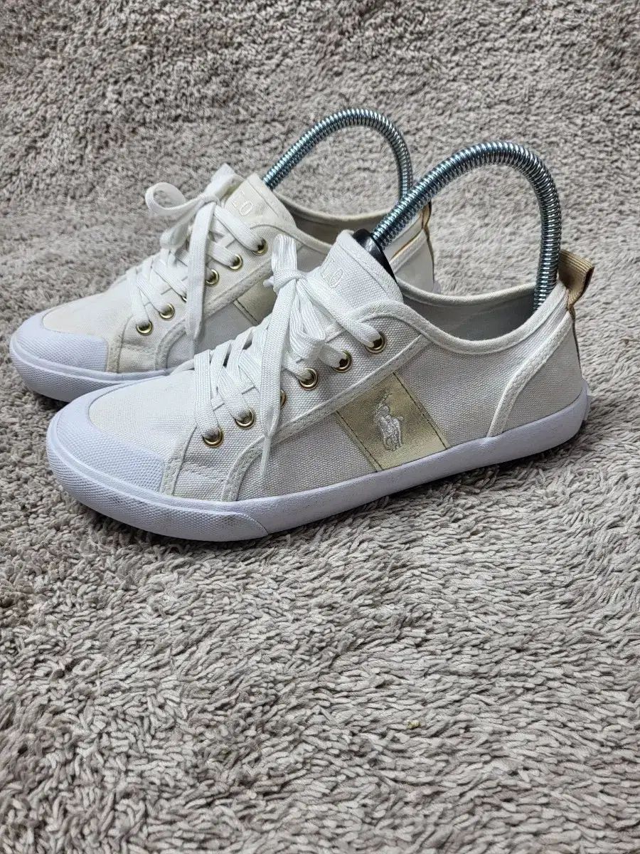 POLO RALPH LAUREN ポロラルフローレン 白スニーカー 239 (235オススメ) ほぼ新品