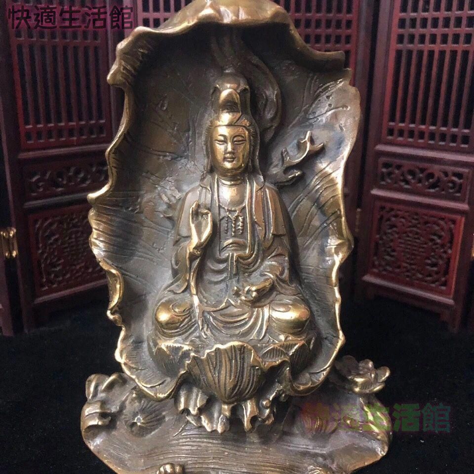 蓮華坐蓮観音 仏像 装飾品 工芸品 美術品 置物 GY529