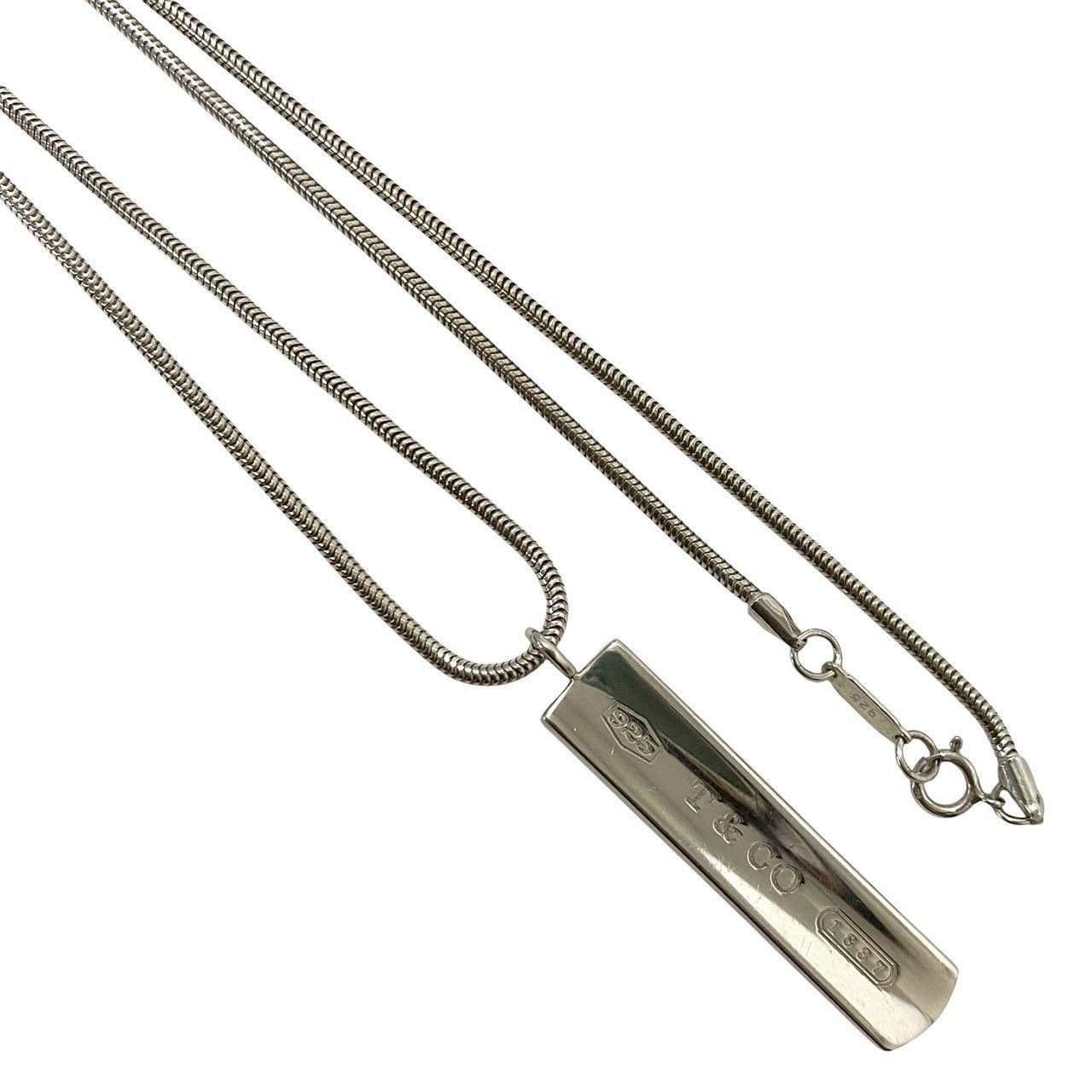 TIFFANY&Co.】ナローバー 1837 2001 スネークチェーン ネックレス