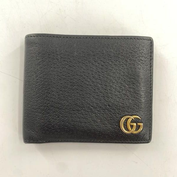 【中古】GUCCI 二つ折り財布 428725・203887 GGマーモント ブラック グッチ[10]