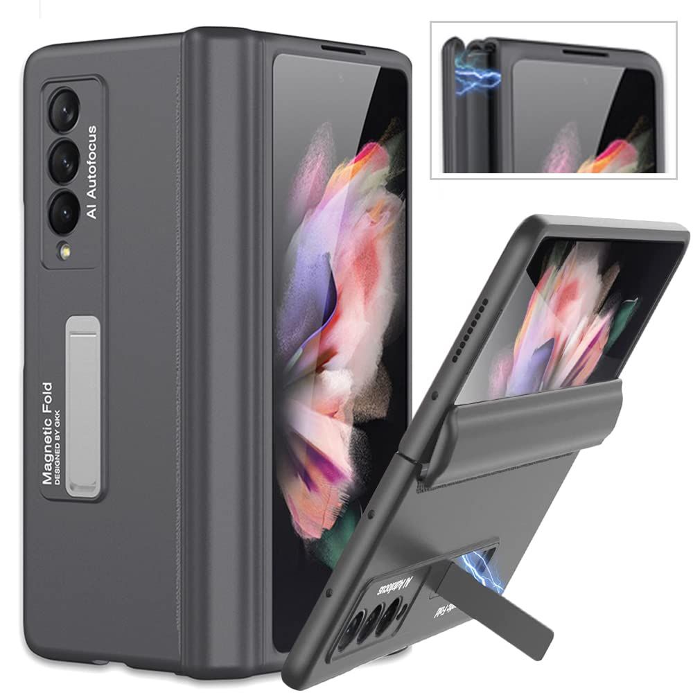 新品 Miimall Galaxy Z Fold 3 SC-55B/SCG11専用 ケース 高級 マグネチックデザイン ギャラクシー Z Fold 3 カバー カメラ保護 全面保護ケース スタンド機能 PC材料 軽量 防衝撃 ギャラクシー Z Fold 3 S