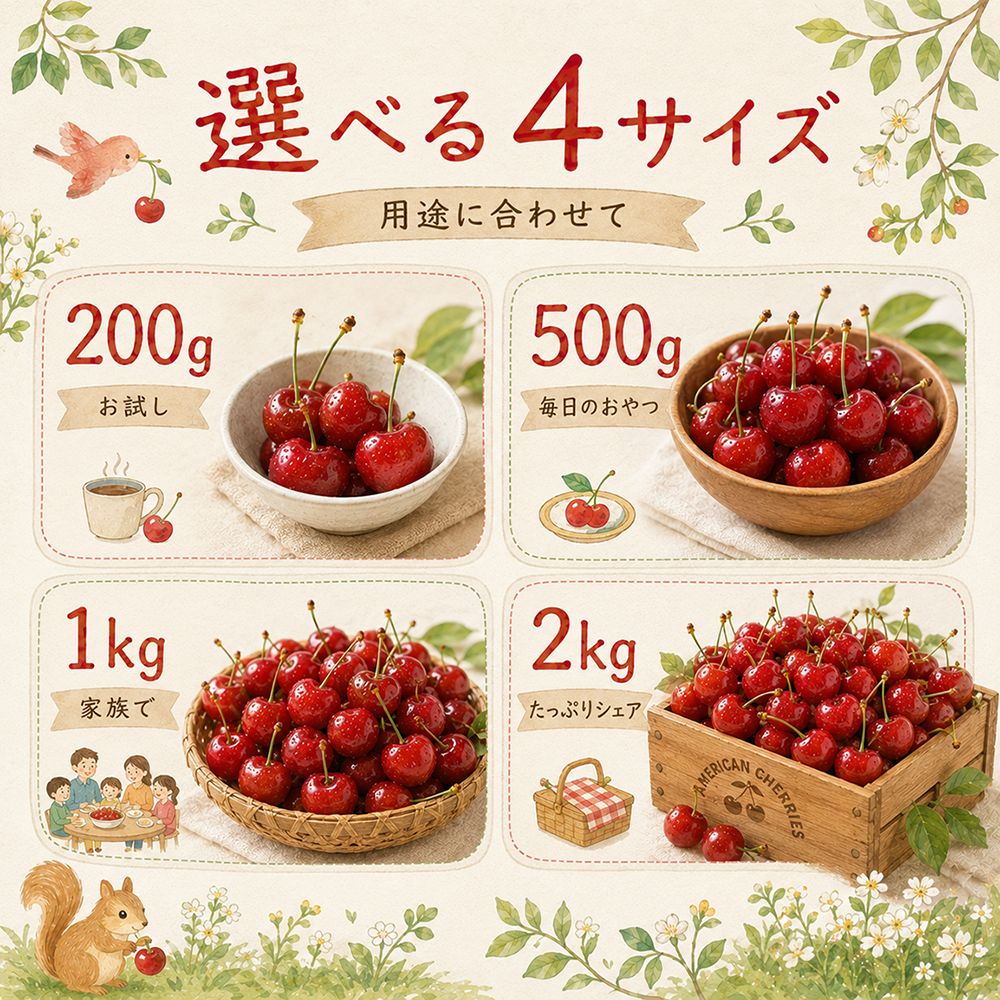 アメリカンチェリー 2kg 11.5ROW 甘み濃厚 - メルカリ