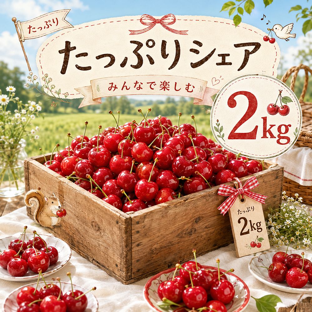 アメリカンチェリー 2kg 11.5ROW 甘み濃厚 - メルカリ